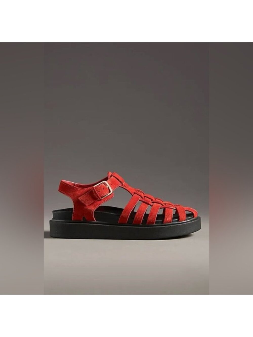 Anthropologie Red Strappy Platform Sandals